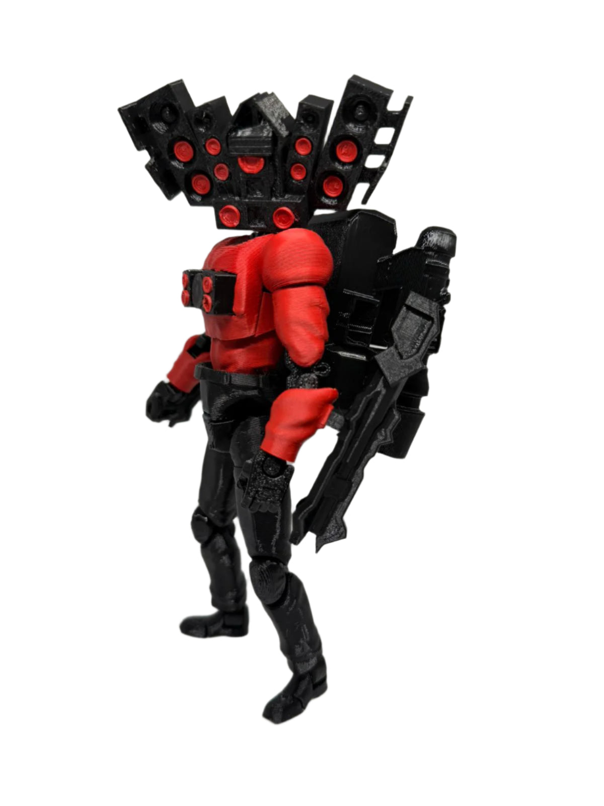Titan Red 13 – 3D printed articulated figure in red and black
