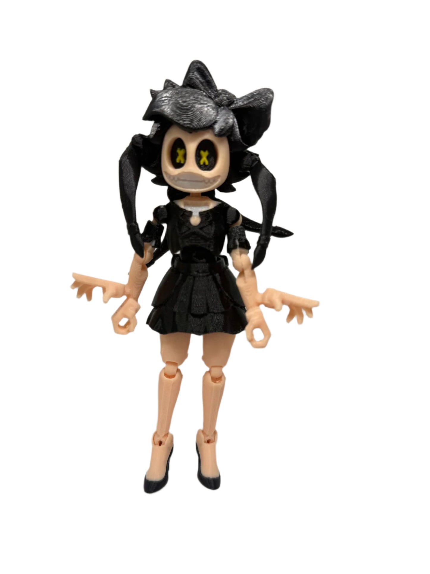 Cynessa T13 – 15 cm 3D printed articulated gothic figure, front view
