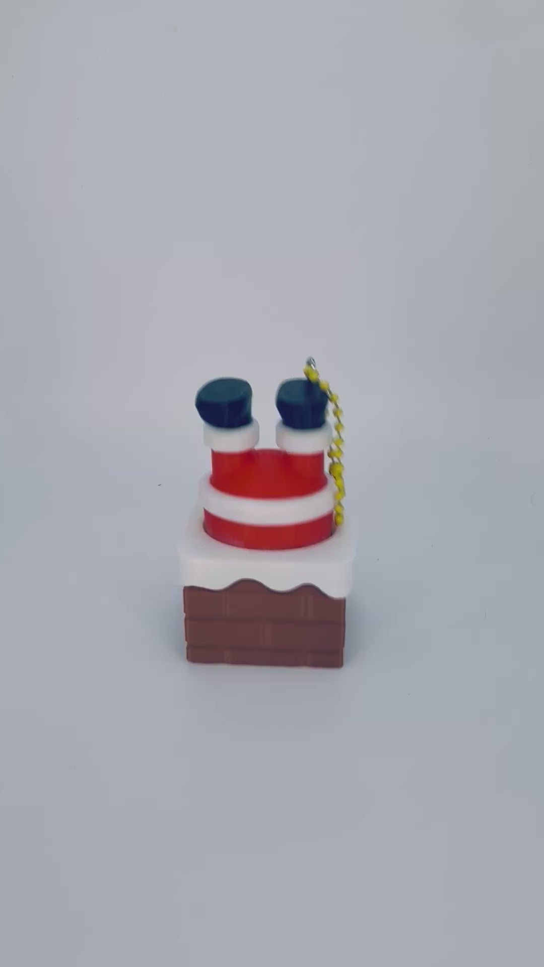 Santa Stuck in the Chimney - Clicker Keychain